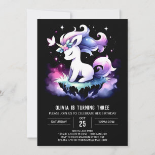 Fantasy Minimalist Horse Birthday Invitation