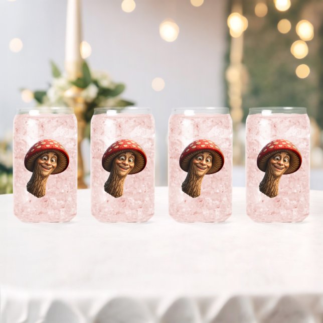 Fantasy mischief double sided smiling magic mushro can glass (Insitu (Wedding))