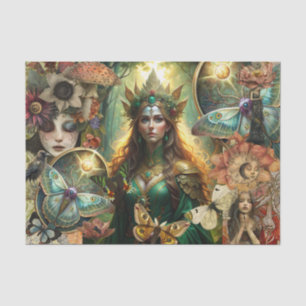 Fantasy Mixed Media Collage Decoupage Tissue Paper