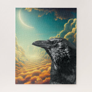 Fantasy Moon Black Raven   Jigsaw Puzzle