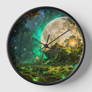 Fantasy Moon Forest Wall Clock