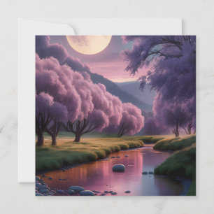 Fantasy Moonlit River Dreamscape Illustration
