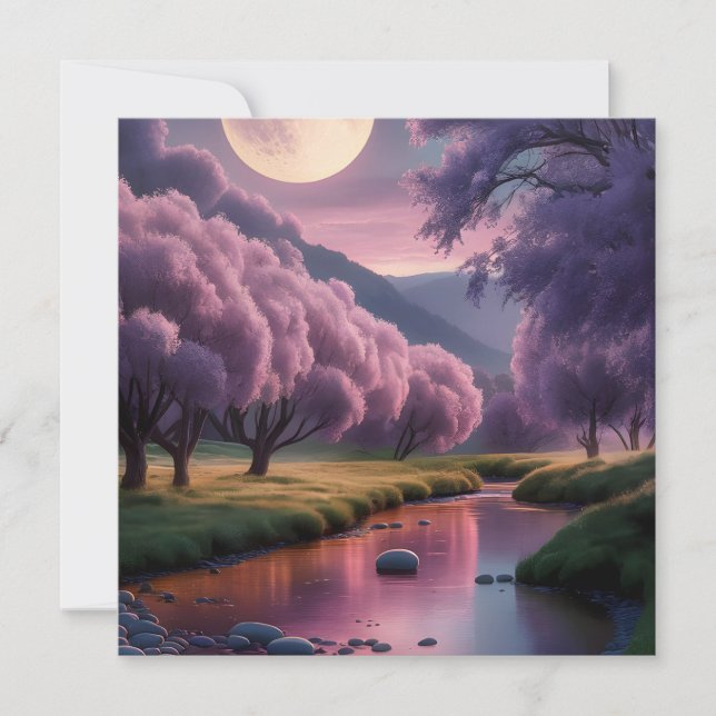 Fantasy Moonlit River Dreamscape Illustration (Front)