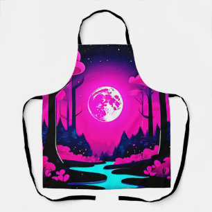 Fantasy Moonlit Woods Art Apron