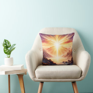 Fantasy Mountain Valley Lake Cushion
