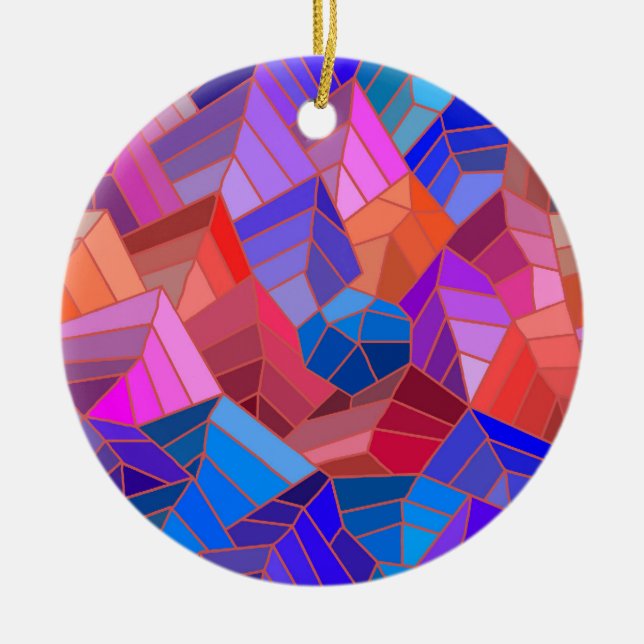 Fantasy Mountains View from the Sky Ceramic Ornament (Front)