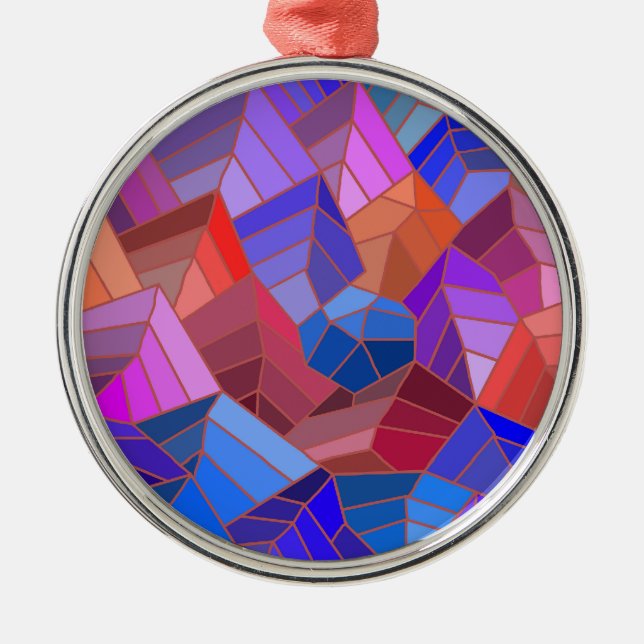 Fantasy Mountains View from the Sky Metal Ornament (Front)