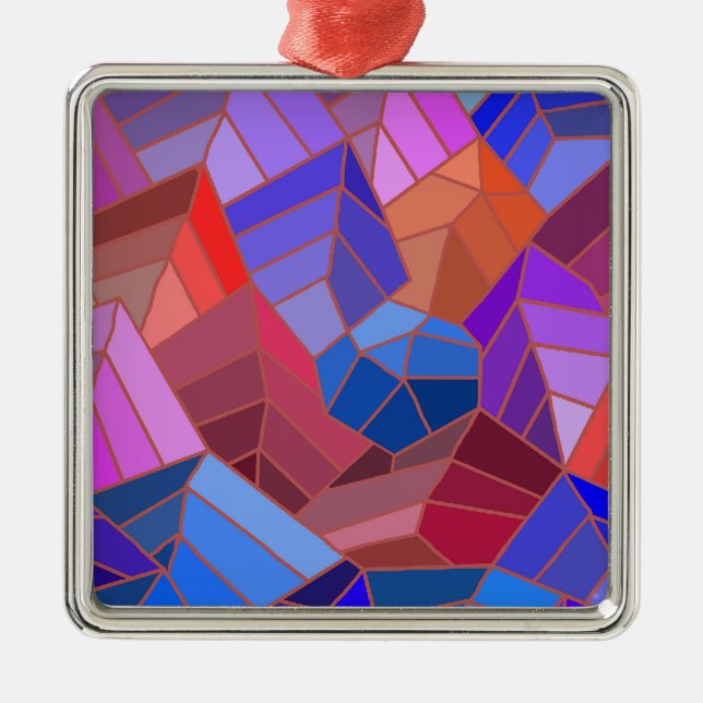 Fantasy Mountains View from the Sky Metal Ornament (Front)