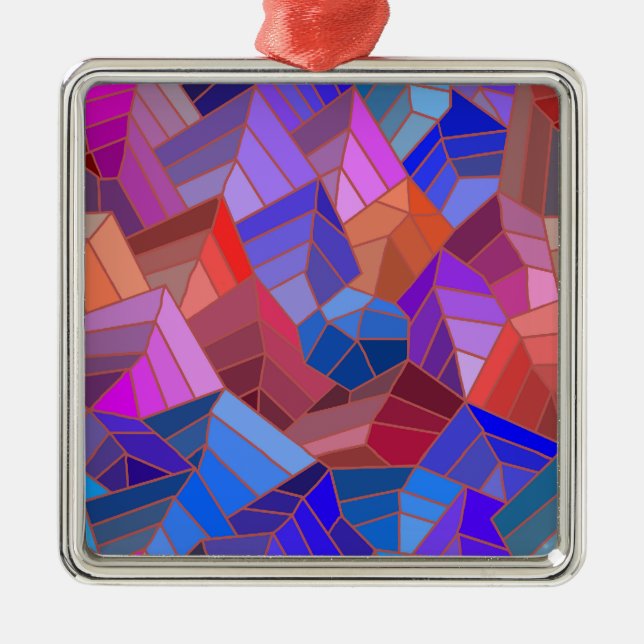 Fantasy Mountains View from the Sky Metal Ornament (Front)