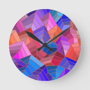 Fantasy Mountains View from the Sky Round Clock