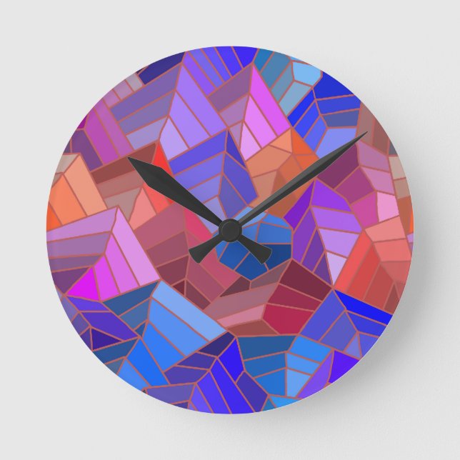 Fantasy Mountains View from the Sky Round Clock (Front)