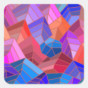 Fantasy Mountains View from the Sky Square Sticker