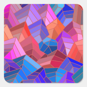 Fantasy Mountains View from the Sky Square Sticker