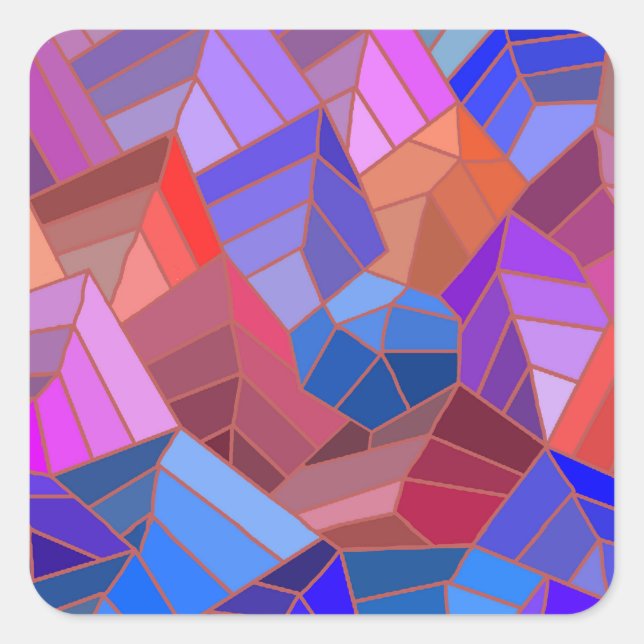 Fantasy Mountains View from the Sky Square Sticker (Front)