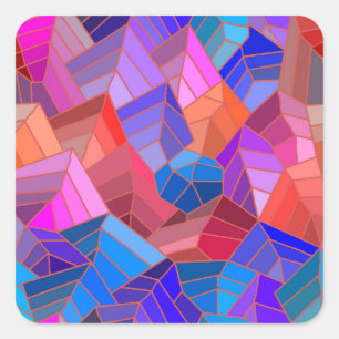 Fantasy Mountains View from the Sky Square Sticker