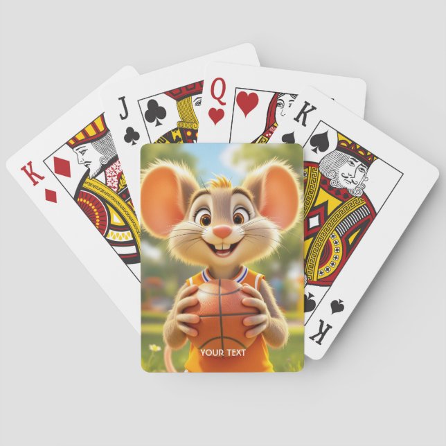 Fantasy Mouse Basketball Field Playing Cards (Back)