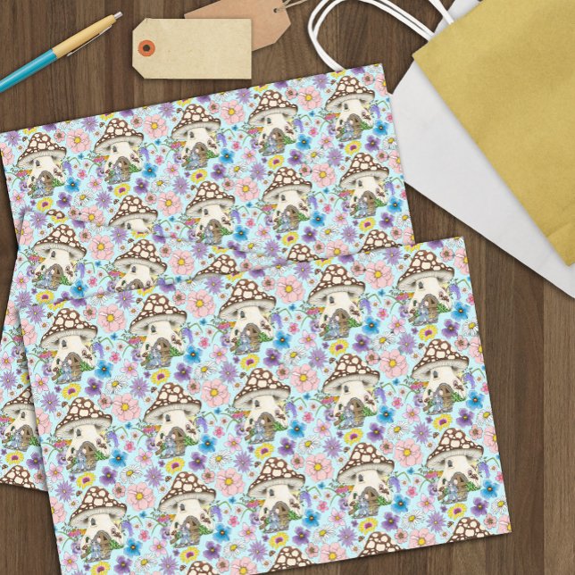 Fantasy Mouse Mushroom House Floral Tissue Paper (Creator Uploaded)