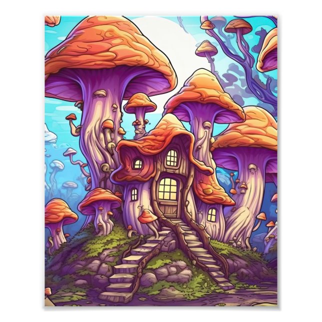 Fantasy Mushroom house  Photo Print (Front)