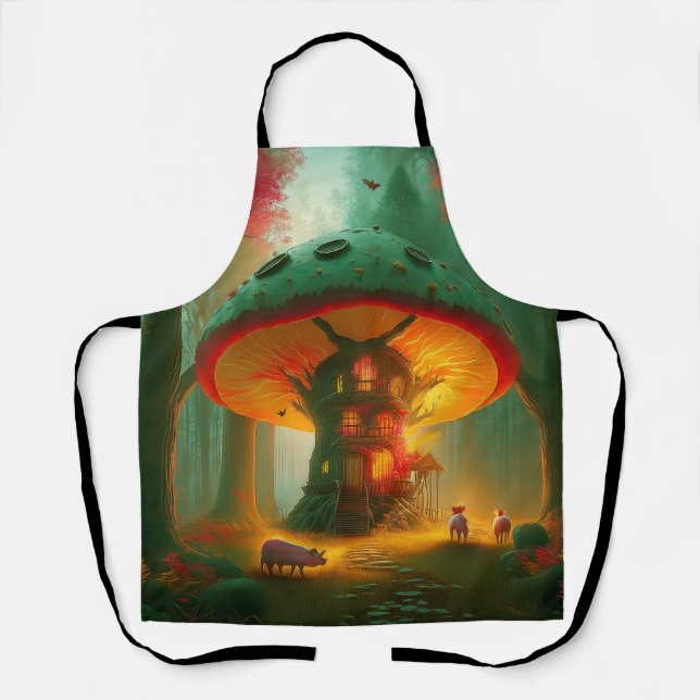Fantasy Mushroom Tree House With Pigs Apron (Front)