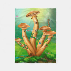 Fantasy Mushrooms honey agarics the house Fleece Blanket