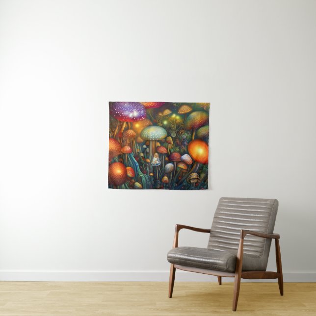 Fantasy Mushrooms Tapestry (In Situ (Horizontal))