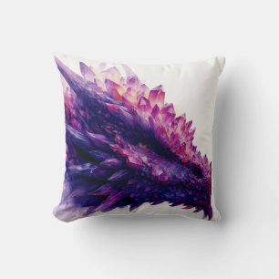 Fantasy Mystical Amethyst Crystal Dragon Beast Cushion