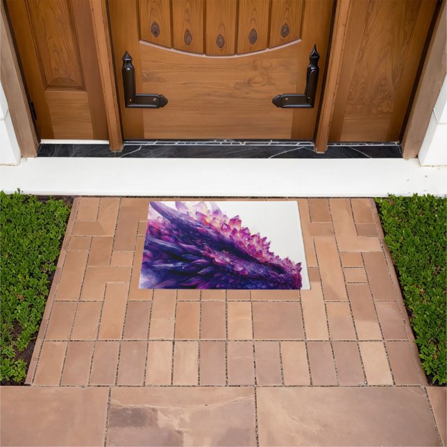 Fantasy Mystical Amethyst Crystal Dragon Beast Doormat (Outdoor)