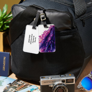 Fantasy Mystical Amethyst Crystal Dragon Beast Luggage Tag