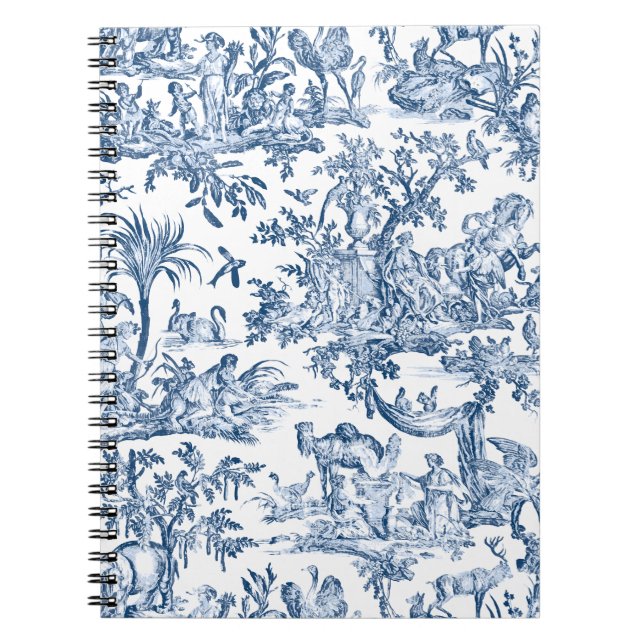 Fantasy Mythical Creatures Vintage Toile-Blue Notebook (Front)