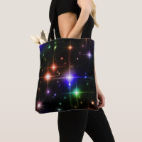Fantasy Night Sky Colourful Sparkle Stars Black
