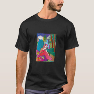 Fantasy night time scene of unicorn and fairy in t T-Shirt