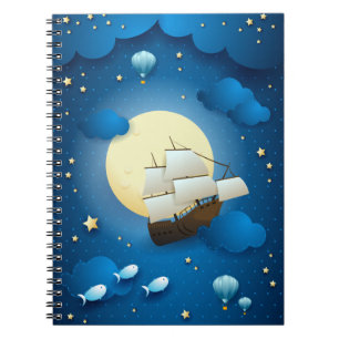 Fantasy Night with Flying Vessel Notebook