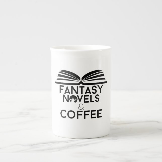 Fantasy Novels and Coffee Bone China Mug (Front)