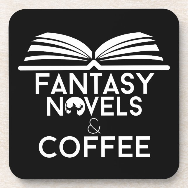Fantasy Novels and Coffee Coaster (Front)