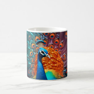 Fantasy Orange Peacock  Coffee Mug