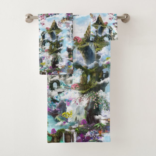 Fantasy Other worlds in the Clouds Bath Towel Set (Insitu)