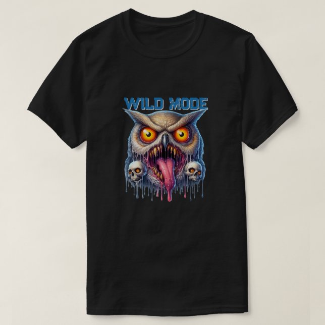 Fantasy Owl in Wild Mode T-Shirt (Design Front)