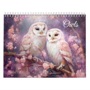 Fantasy Owls in Abstract Style Calendar