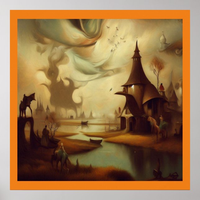 Fantasy Painting 3 - Mediaeval Landscape Poster (Front)