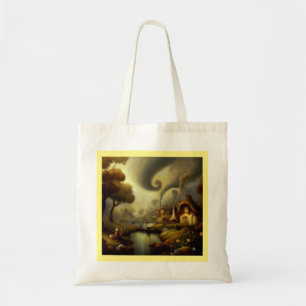 Fantasy Painting 5  - Village Landscape Tote Bag