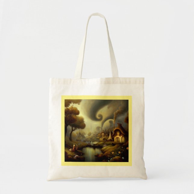 Fantasy Painting 5  - Village Landscape Tote Bag (Front)