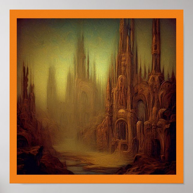 Fantasy Painting 9  - Abandoned City Poster (Front)
