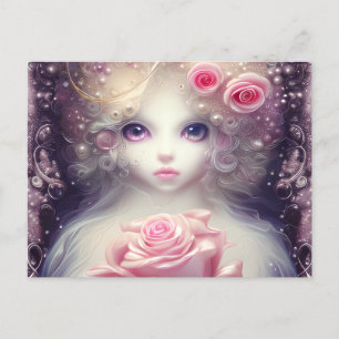 Fantasy Painting of a SciFi Fuffly Baby Cat Postcard