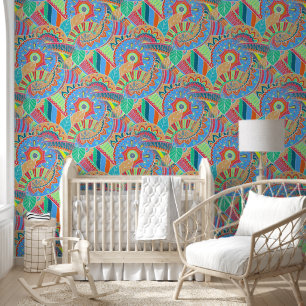 Fantasy Paisley Ornaments Seamless Pattern 2 Wallpaper