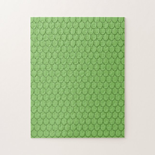 FANTASY PARTY, GREEN DRAGON SCALES PATTERN Novelty Jigsaw Puzzle (Vertical)