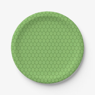 FANTASY PARTY, GREEN DRAGON SCALES PATTERN Novelty Paper Plate