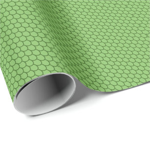 FANTASY PARTY, GREEN DRAGON SCALES PATTERN Novelty Wrapping Paper
