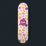 Fantasy pattern Personalised Monogram Skateboard<br><div class="desc">Perfect for daughter's Birthday! A unique and colourful Skateboard  to personalise with name and Monogram. Visit our Girls Skateboards collection on Zazzle to view more designs at Creativeskates.</div>