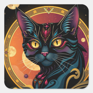 Fantasy Patterned Fun Cat Stickers