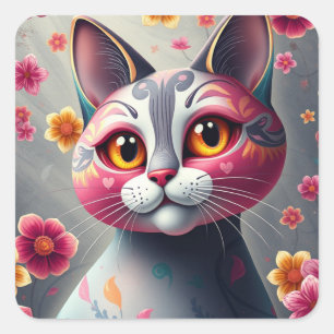 Fantasy Patterned Fun Cat Stickers